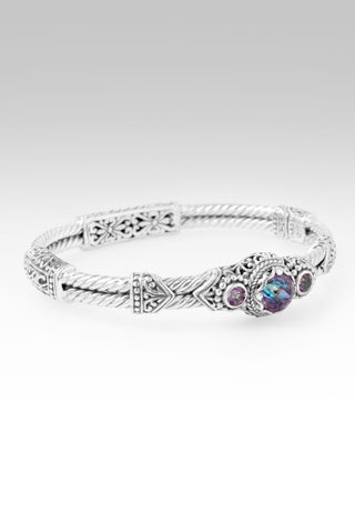 Faith Made Stronger Bangle Bracelet™ in Lotus Blossom™ Mystic Quartz & English Tearose™ Mystic Topaz - Bangle - only found at SARDA™
