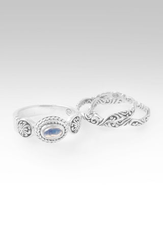 Find Balance Ring II™ in Rainbow Moonstone - Stackable - only found at SARDA™