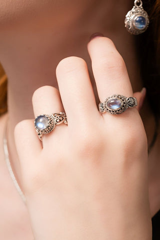 Find Balance Ring III™ in Rainbow Moonstone - Dinner - only found at SARDA™