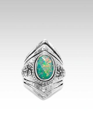 Flowerette Ring™ in Spring Green Simulated Opal - Statement - SARDA™