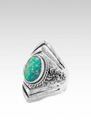 Flowerette Ring™ in Spring Green Simulated Opal - Statement - SARDA™