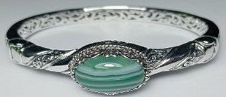 Forgiveness Given Bangle Bracelet™ in Green Banded Agate - Bangle - only found at SARDA™