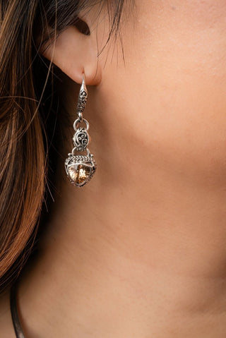 Forgiveness Given Earrings™ in Champagne Lab Created Sapphire - Bali Wire - only found at SARDA™