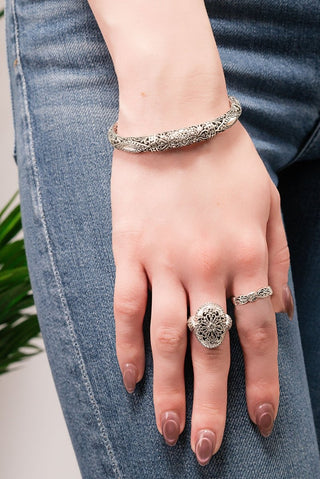Forgiveness is Freedom Cuff Bracelet™ in Tree of Life & Hammered - Cuff - only found at SARDA™