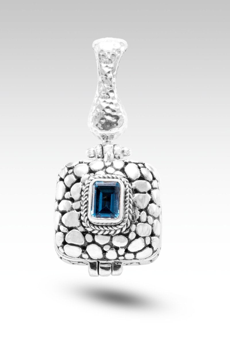 Fountain of Blessings Pendant in London Blue Topaz Sterling Silver Magnetic Enhancer Bail SARDA