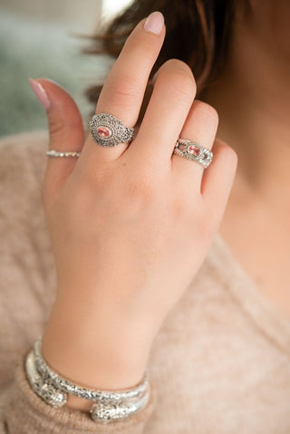 Free Indeed Ring II™ in Rare Argentinian Rhodochrosite - Dinner - only found at SARDA™