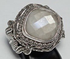Gentle and Humble in Heart Ring™ in Celestial Coated Champagne Moonstone - Dinner - only found at SARDA™