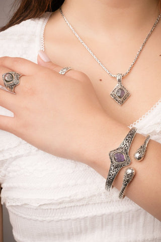 Gentle Radiance Cuff Bracelet™ in Purple Labradorite - Cuff - only found at SARDA™