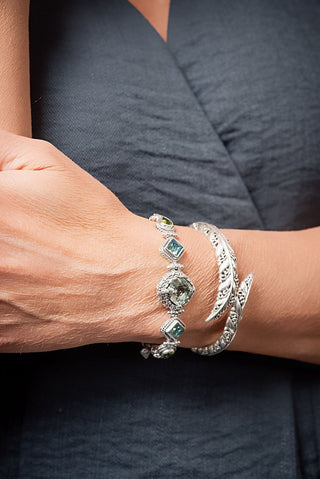 Glory To U Alone Bracelet™ in Prasiolite, Peridot & Bali Crush™ Mystic Topaz - Multi Stone - only found at SARDA™