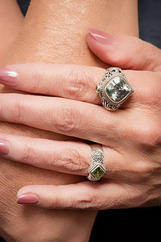 Glory To U Alone Ring™ in Prasiolite & Peridot - Dinner - only found at SARDA™