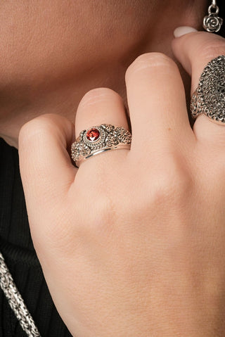 God Can Ring II™ in Red Velvet Mystic Moissanite - Dinner - only found at SARDA™