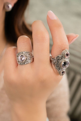 God Can & Will Ring™ in Pink Cashmere™ Mystic Quartz - Dinner - only found at SARDA™