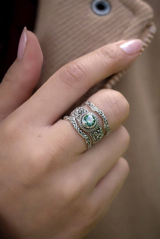 God Saves Ring™ in Bali Hai™ Mystic Moissanite - Stackable - only found at SARDA™