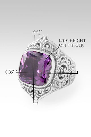 God's Peace Promise Ring™ in Plum Lab Cretaed Sapphire - Dinner - only found at SARDA™