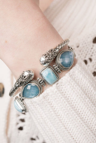 God's Perfect Place Bracelet II™ in Larimar & Blue Mother of Pearl Quartz - Multi Stone - only found at SARDA™