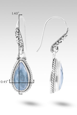 God's Perfect Place Earrings™ in Blue Quartz Mother of Pearl - Bali Wire - only found at SARDA™