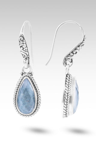 God's Perfect Place Earrings™ in Blue Quartz Mother of Pearl - Bali Wire - only found at SARDA™
