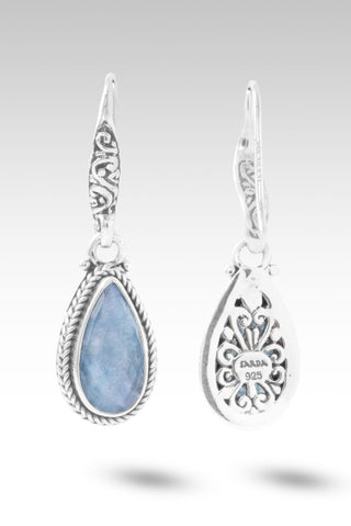 God's Perfect Place Earrings™ in Blue Quartz Mother of Pearl - Bali Wire - only found at SARDA™