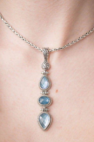God's Perfect Place Pendant™ in Blue Quartz Mother of Pearl - Multi Stone - only found at SARDA™