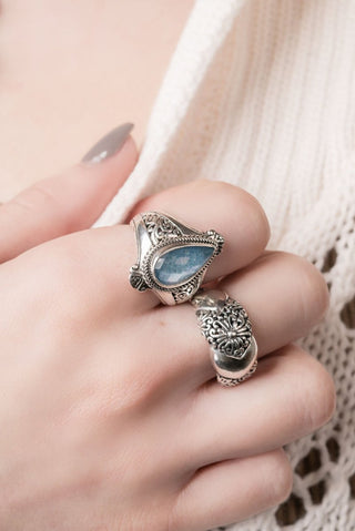 God's Perfect Place Ring II™ in Blue Quartz Mother of Pearl - Dinner - only found at SARDA™