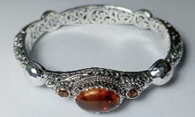 Graceful Beauty Bangle Bracelet™ in Amber & Citrine - Bangle - only found at SARDA™