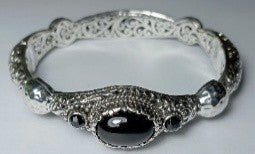 Graceful Beauty Bangle Bracelet™ in Black Star Diopside & Black Spinel - Bangle - only found at SARDA™