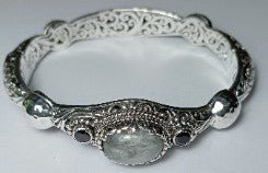 Graceful Beauty Bangle Bracelet™ in Eagle Eye & Black Spinel - Bangle - only found at SARDA™
