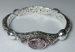 Graceful Beauty Bangle Bracelet™ in Pink Cashmere™ Mystic Quartz & Pale Plum™ Mystic Topaz - Bangle - only found at SARDA™