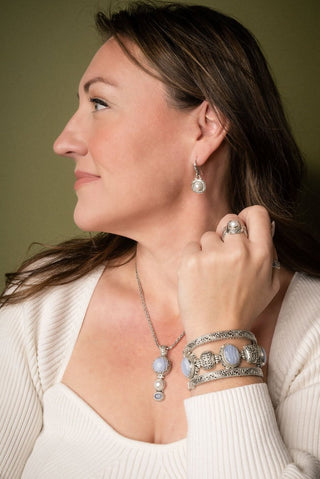 Great is Faithfulness Bracelet™ in Blue Lace Agate - Multi Stone - only found at SARDA™
