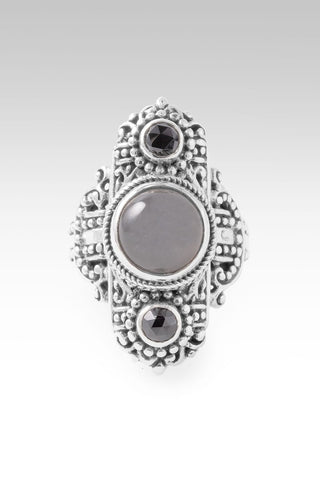 Great Protector Ring™ in Grey Moonstone & Black Spinel - Dinner - only found at SARDA™