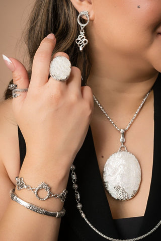 Guardian of Treasures Ring™ in White Mother of Pearl - Statement - only found at SARDA™