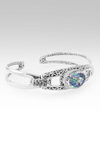 He Calms the Storms Cuff Bracelet™ in Picasso Green™ Mystic Quartz - Cuff - only found at SARDA™