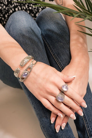 He Comforts Me Ring™ in Lavender Mother of Pearl CZ - Dinner - only found at SARDA™