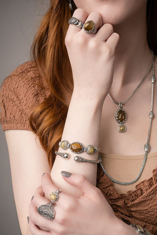 He Doesn't Make Mistakes Bracelet™ in Cacoxenite & Gold Rutilated Quartz - Multi Stone - only found at SARDA™