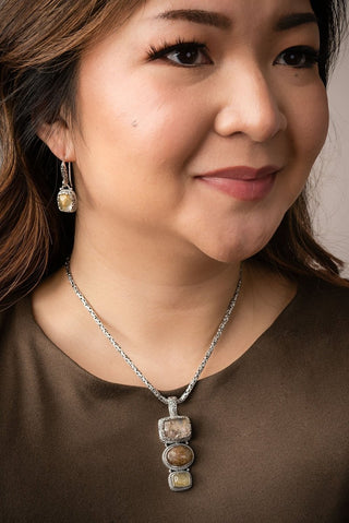 He Doesn't Make Mistakes Pendant™ in Garden Quartz, Cacoxenite & Gold Rutilated Quartz - Multi Stone - only found at SARDA™