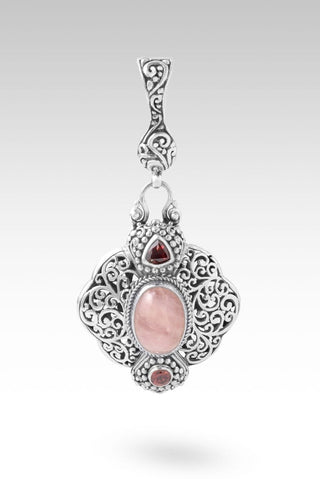 He Fights Our Battles Pendant™ in Cor - De - Rosa Morganite, Garnet & Red Velvet Zircon - Multi Stone - only found at SARDA™