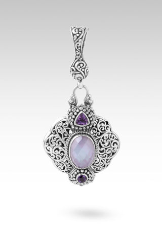 He Fights Our Battles Pendant™ in Lavender Mother of Pearl CZ & Amethyst - Multi Stone - only found at SARDA™