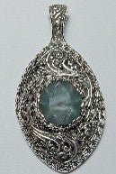 He Walks With Me Pendant™ in Moss Aquamarine - Single Stone - only found at SARDA™