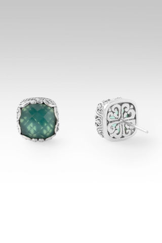 Healing, Let It Begin Earrings™ in Green Onyx & Quartz - Stud - only found at SARDA™