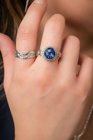 Hello Chosen, Goodbye Rejection Ring™ in Blue Violet Fluorite - Stackable - only found at SARDA™