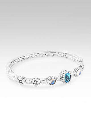 Hello Hope, Goodbye Hopelessness Bangle Bracelet™ in Swiss Blue Topaz & Rainbow Moonstone - Bangle - only found at SARDA™