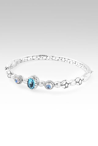 Hello Hope, Goodbye Hopelessness Bangle Bracelet™ in Swiss Blue Topaz & Rainbow Moonstone - Bangle - only found at SARDA™