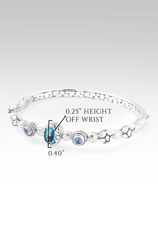 Hello Hope, Goodbye Hopelessness Bangle Bracelet™ in Swiss Blue Topaz & Rainbow Moonstone - Bangle - only found at SARDA™