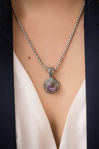Hello Kind, Goodbye Unkindness Pendant™ in Rose De France Ametrine - Single Stone - only found at SARDA™