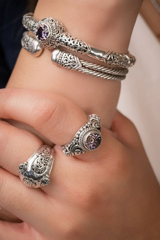 Hello Kind, Goodbye Unkindness Ring IV™ in Rose De France Ametrine - Stackable - only found at SARDA™