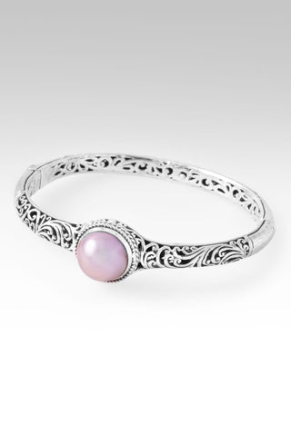 Hello Loved, Goodbye Unlovable Bangle Bracelet™ in Rose Gold Cultured Mabe Pearl - Bangle - only found at SARDA™