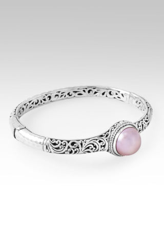 Hello Loved, Goodbye Unlovable Bangle Bracelet™ in Rose Gold Cultured Mabe Pearl - Bangle - only found at SARDA™