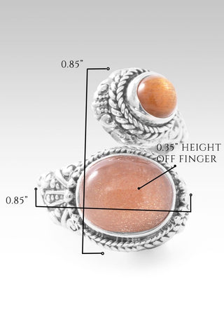 Hello New Day, Goodbye Past Ring™ in Peach Sunstone & Gold Sunstone - Bypass - only found at SARDA™