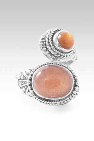 Hello New Day, Goodbye Past Ring™ in Peach Sunstone & Gold Sunstone - Bypass - only found at SARDA™