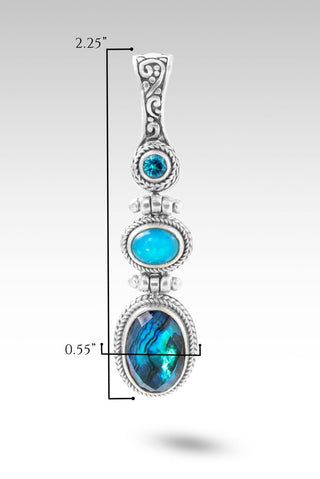 Hello New Horizon, Goodbye Barriers Pendant™ in Bali Waters Abalone, Paraiba Ethiopian Opal & Bali Breeze™ Mystic Topaz - Multi Stone - only found at SARDA™